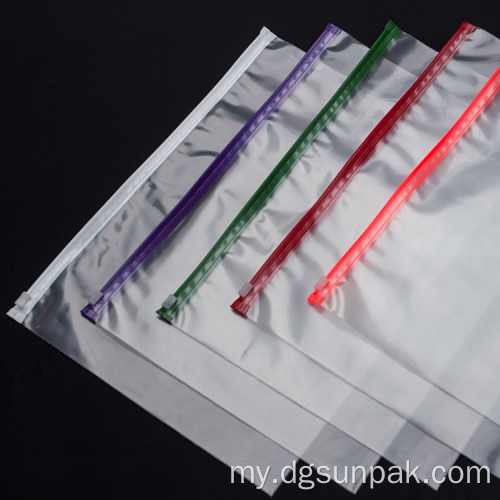 Transparent အဝတ်အစား zip custom ziplock အိတ်များ